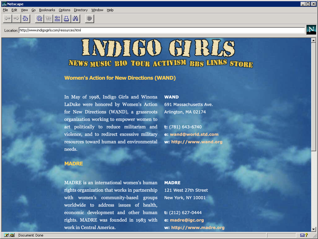 Indigo Girls resources