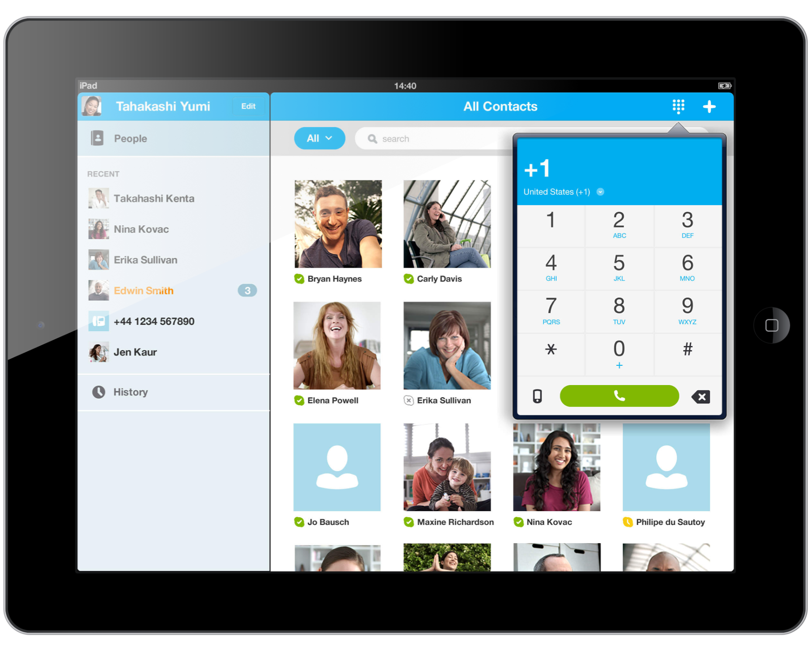 Dialpad in Skype for iPad