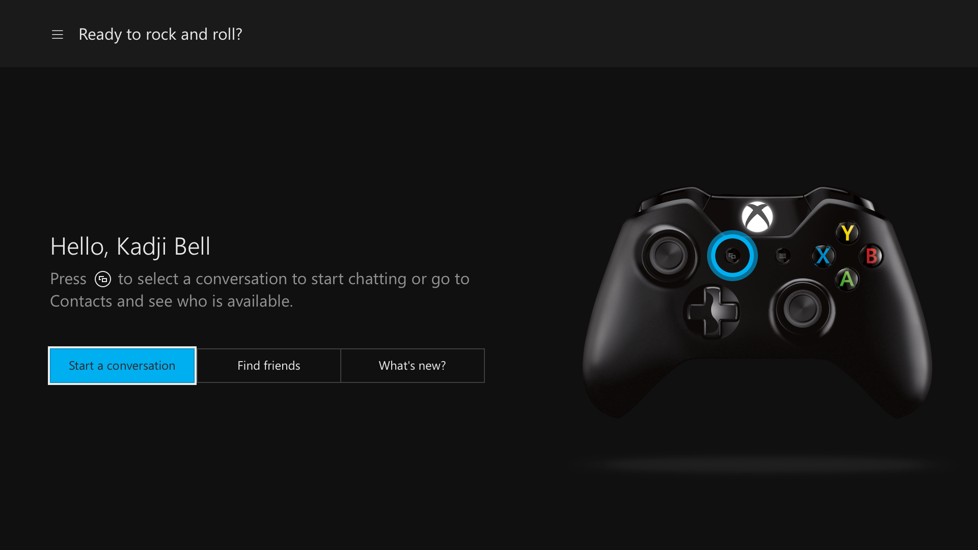 OOBE screen explaining how to use the View button within the Skype app